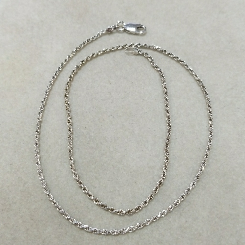 925 Sterling silver 1.5mm rope chain